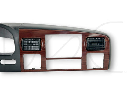 05-07 Ford F250 F350 Lariat Dash Bezel Radio Cluster Trim Panel Black Wood Grain