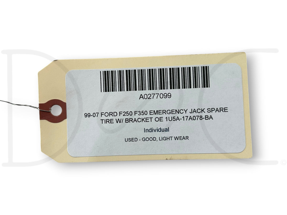 99-07 Ford F250 F350 Emergency Jack Spare Tire W/ Bracket OE 1U5A-17A078-BA