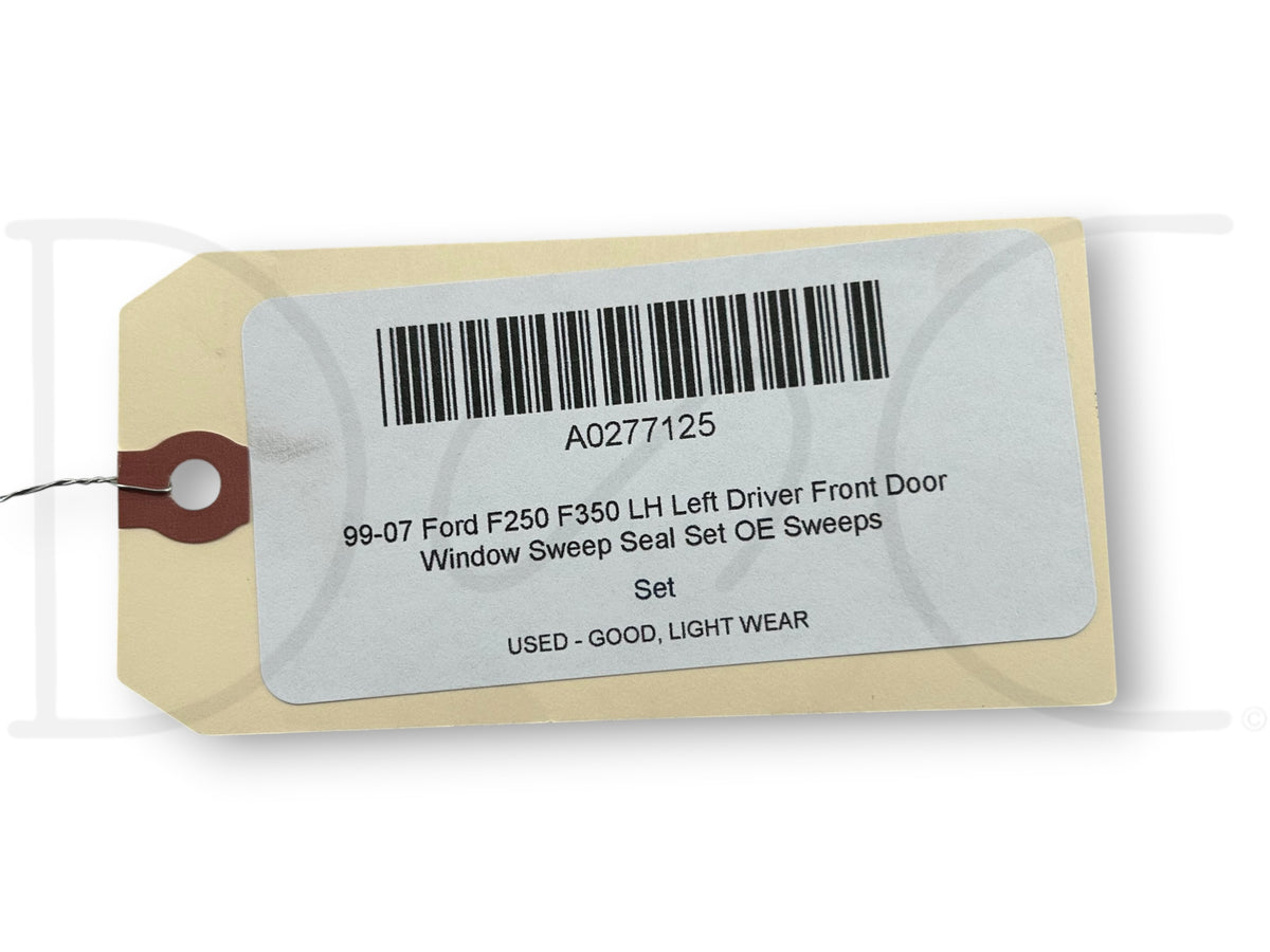 99-07 Ford F250 F350 LH Left Driver Front Door Window Sweep Seal Set OE Sweeps