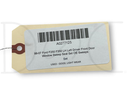 99-07 Ford F250 F350 LH Left Driver Front Door Window Sweep Seal Set OE Sweeps