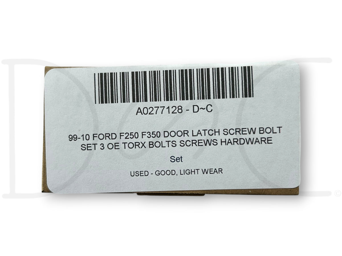 99-10 Ford F250 F350 Door Latch Screw Bolt Set 3 OE Torx Bolts Screws Hardware