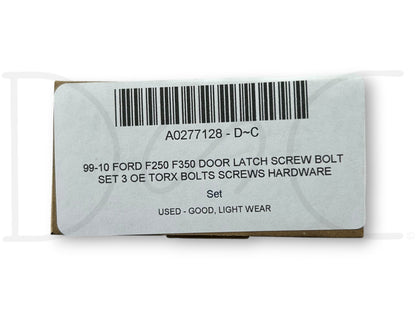 99-10 Ford F250 F350 Door Latch Screw Bolt Set 3 OE Torx Bolts Screws Hardware