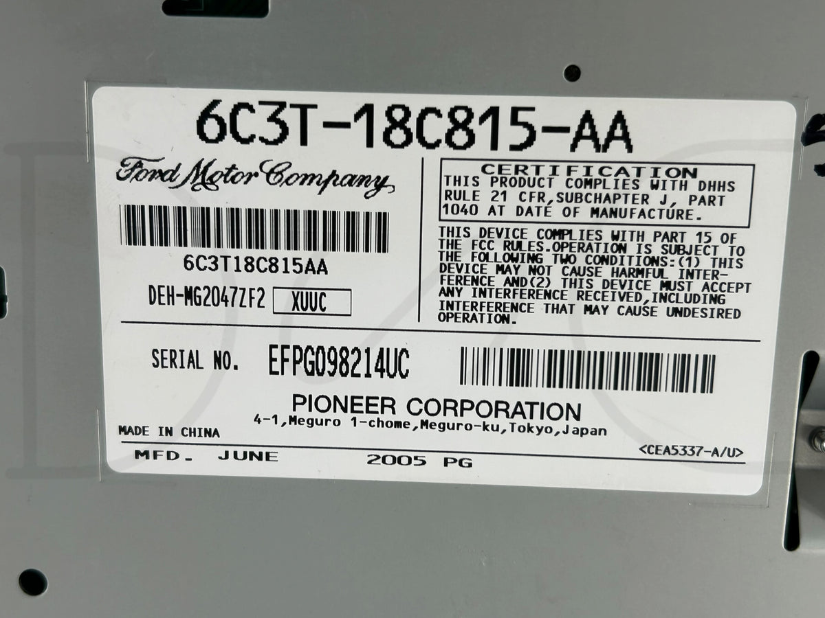 05-07 Ford F250 F350 Factory Radio Head Unit AM/FM 6 CD Disc Changer OEM