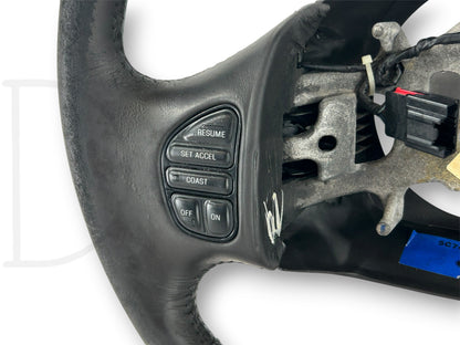 05-07 Ford F250 F350 Lariat Steering Wheel Black Leather W/ Cruise Audio *Blem*