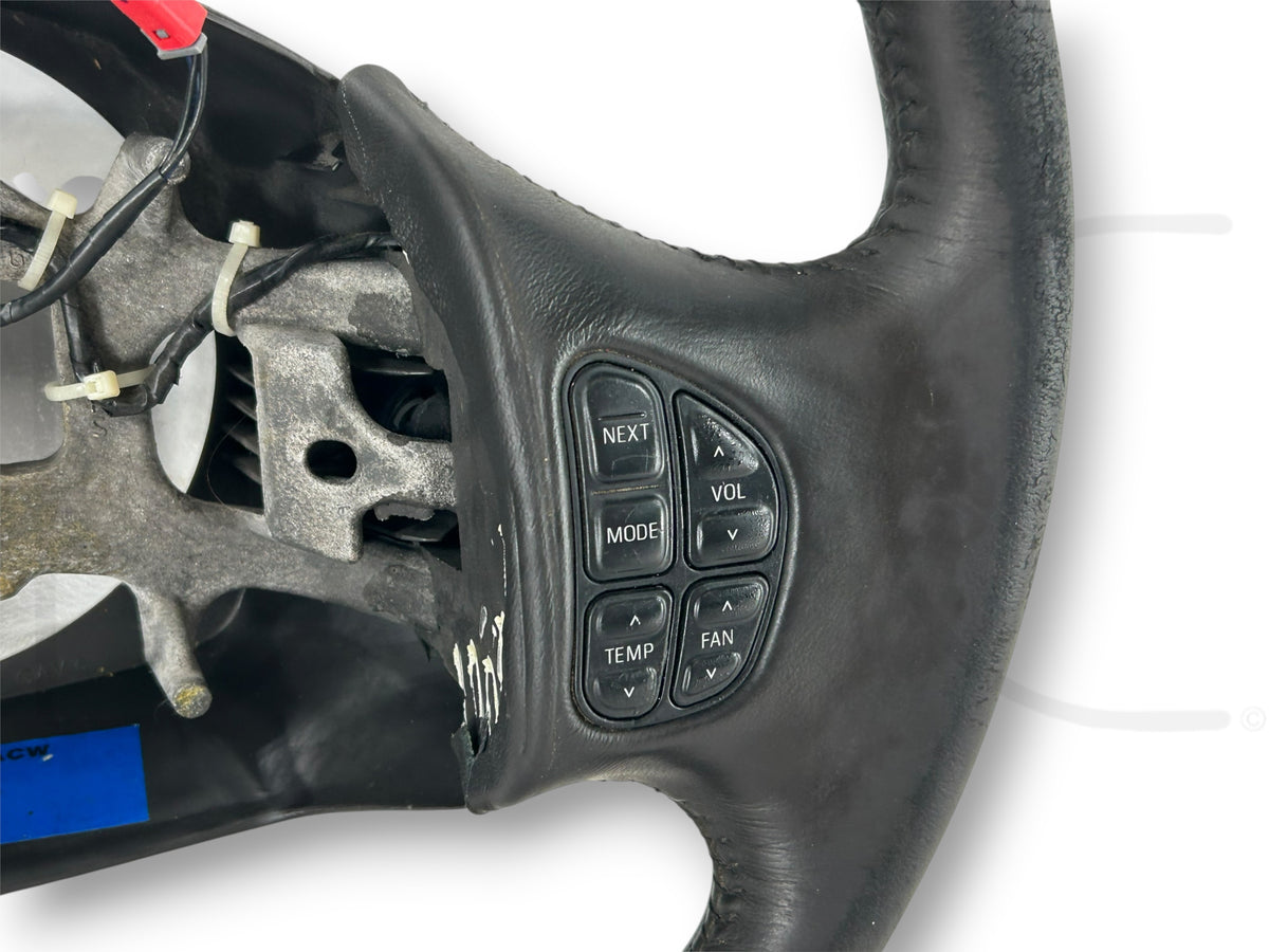 05-07 Ford F250 F350 Lariat Steering Wheel Black Leather W/ Cruise Audio *Blem*