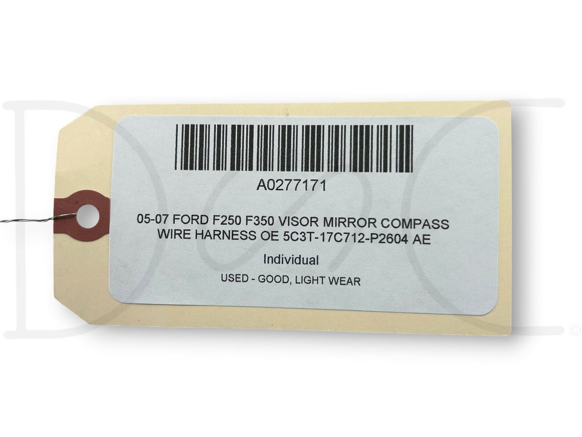 05-07 Ford F250 F350 Visor Mirror Compass Wire Harness OE 5C3T-17C712-P2604 Ae