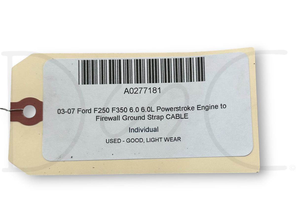 03-07 Ford F250 F350 6.0 6.0L Powerstroke Engine To Firewall Ground Strap Cable