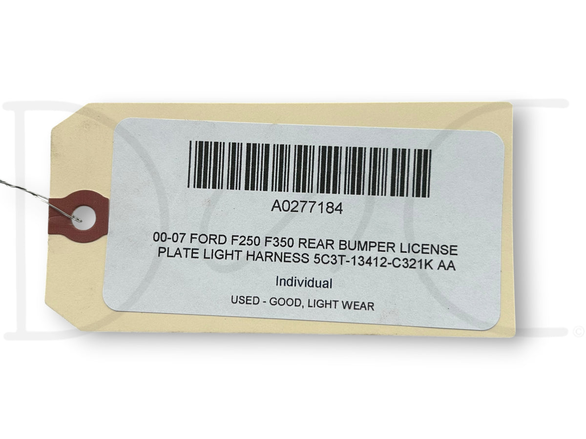 00-07 Ford F250 F350 Rear Bumper License Plate Light Harness 5C3T-13412-C321K Aa