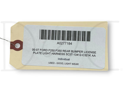 00-07 Ford F250 F350 Rear Bumper License Plate Light Harness 5C3T-13412-C321K Aa