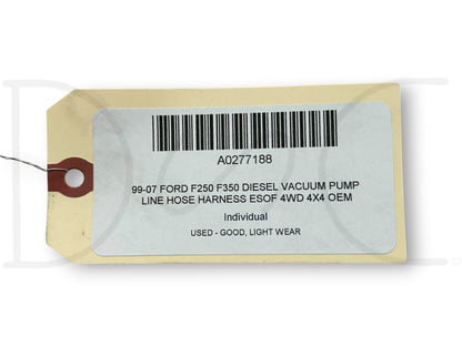 99-07 Ford F250 F350 Diesel Vacuum Pump Line Hose Harness ESOF 4WD 4X4 OEM
