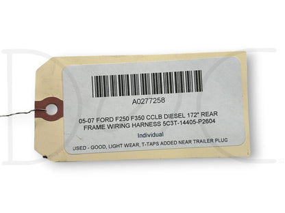 05-07 Ford F250 F350 CCLB Diesel 172" Rear Frame Wiring Harness 5C3T-14405-P2604