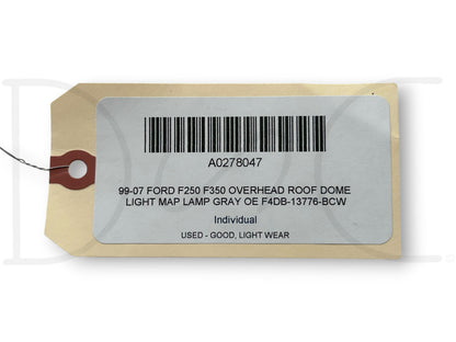 99-07 Ford F250 F350 Overhead Roof Dome Light Map Lamp Gray OE F4Db-13776-Bcw