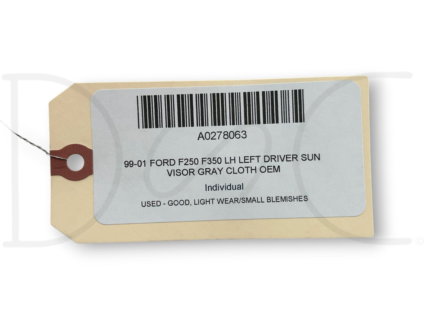 99-01 Ford F250 F350 LH Left Driver Sun Visor Gray Cloth OEM