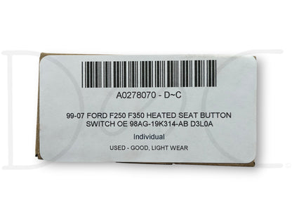 99-07 Ford F250 F350 Heated Seat Button Switch OE 98Ag-19K314-AB D3L0A