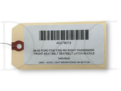 99-00 Ford F250 F350 RH Right Passenger Front Seat Belt Seatbelt Latch Buckle