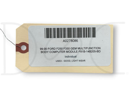 99-00 Ford F250 F350 GEM Multifunction Body Computer Module F81B-14B205-Bd