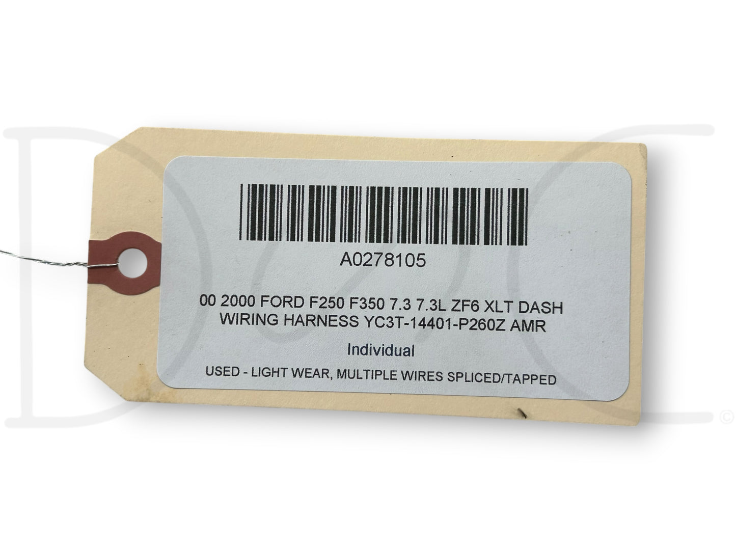 00 2000 Ford F250 F350 7.3 7.3L ZF6 XLT Dash Wiring Harness YC3T-14401-P260Z Amr