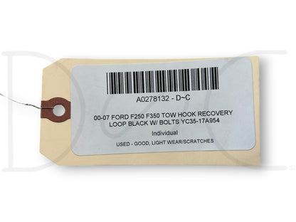 00-07 Ford F250 F350 Tow Hook Recovery Loop Black W/ Bolts Yc35-17A954