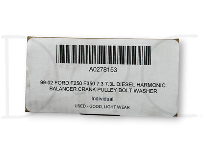 99-02 Ford F250 F350 7.3 7.3L Diesel Harmonic Balancer Crank Pulley Bolt Washer