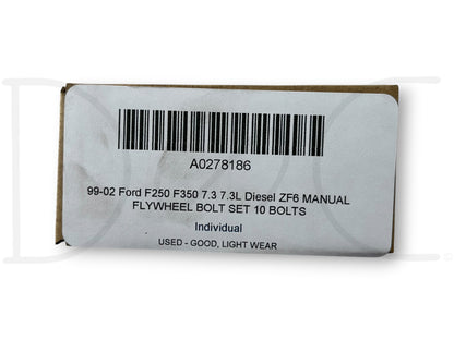 99-02 Ford F250 F350 7.3 7.3L Diesel ZF6 Manual Flywheel Bolt Set 10 Bolts