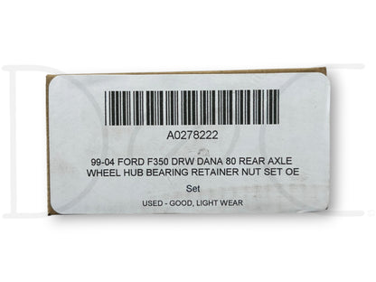 99-04 Ford F350 DRW DANA 80 Rear Axle Wheel Hub Bearing Retainer Nut Set OE
