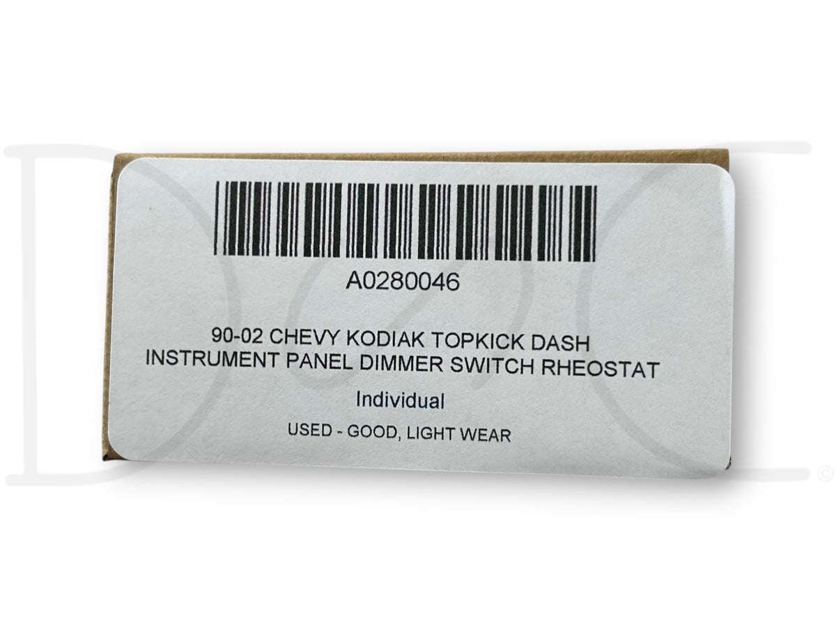 90-02 Chevy Kodiak Topkick Dash Instrument Panel Dimmer Switch Rheostat Delco