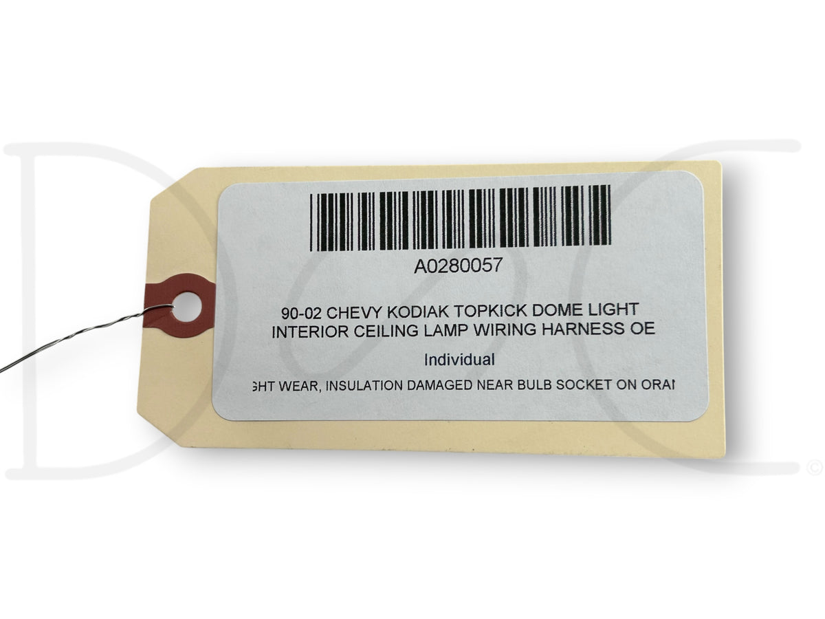 90-02 Chevy Kodiak Topkick Dome Light Interior Ceiling Lamp Wiring Harness OE