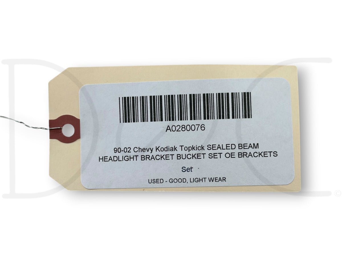 90-02 Chevy Kodiak Topkick Sealed Beam Headlight Bracket Bucket Set OE Brackets
