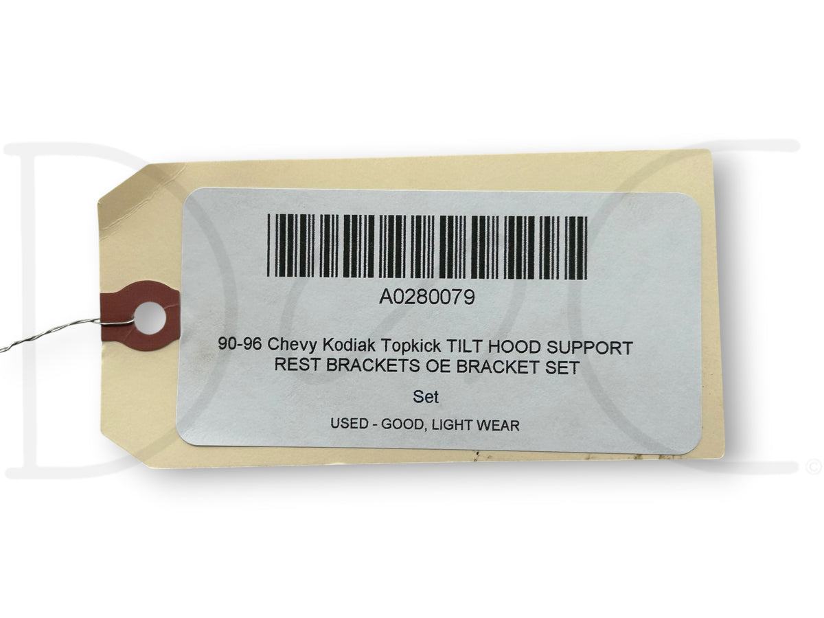 90-96 Chevy Kodiak Topkick Tilt Hood Support Rest Brackets OE Bracket Set