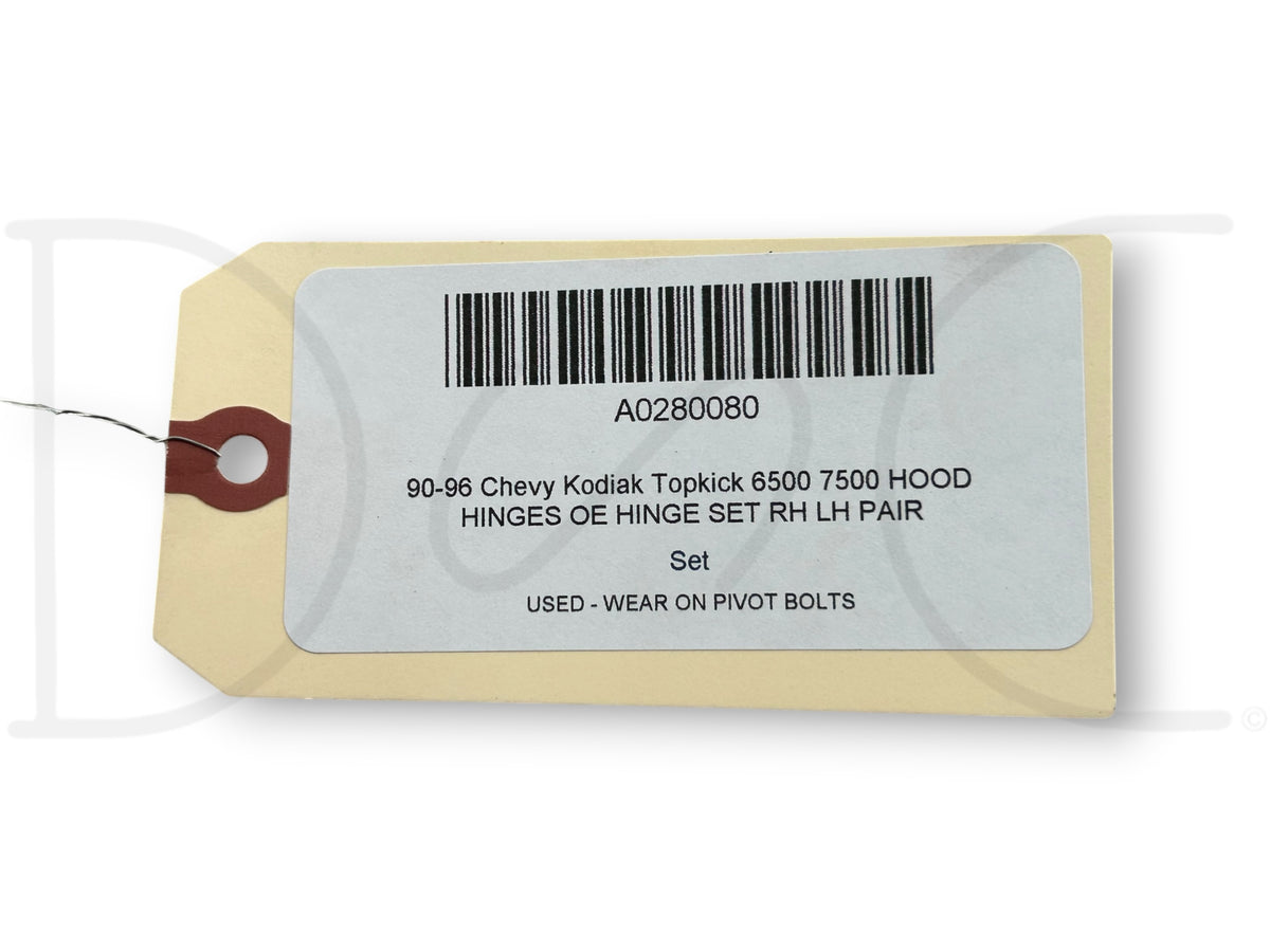 90-96 Chevy Kodiak Topkick 6500 7500 Hood Hinges OE Hinge Set RH LH Pair