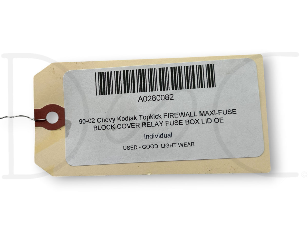 90-02 Chevy Kodiak Topkick Firewall Maxi-Fuse Block Cover Relay Fuse Box Lid OE