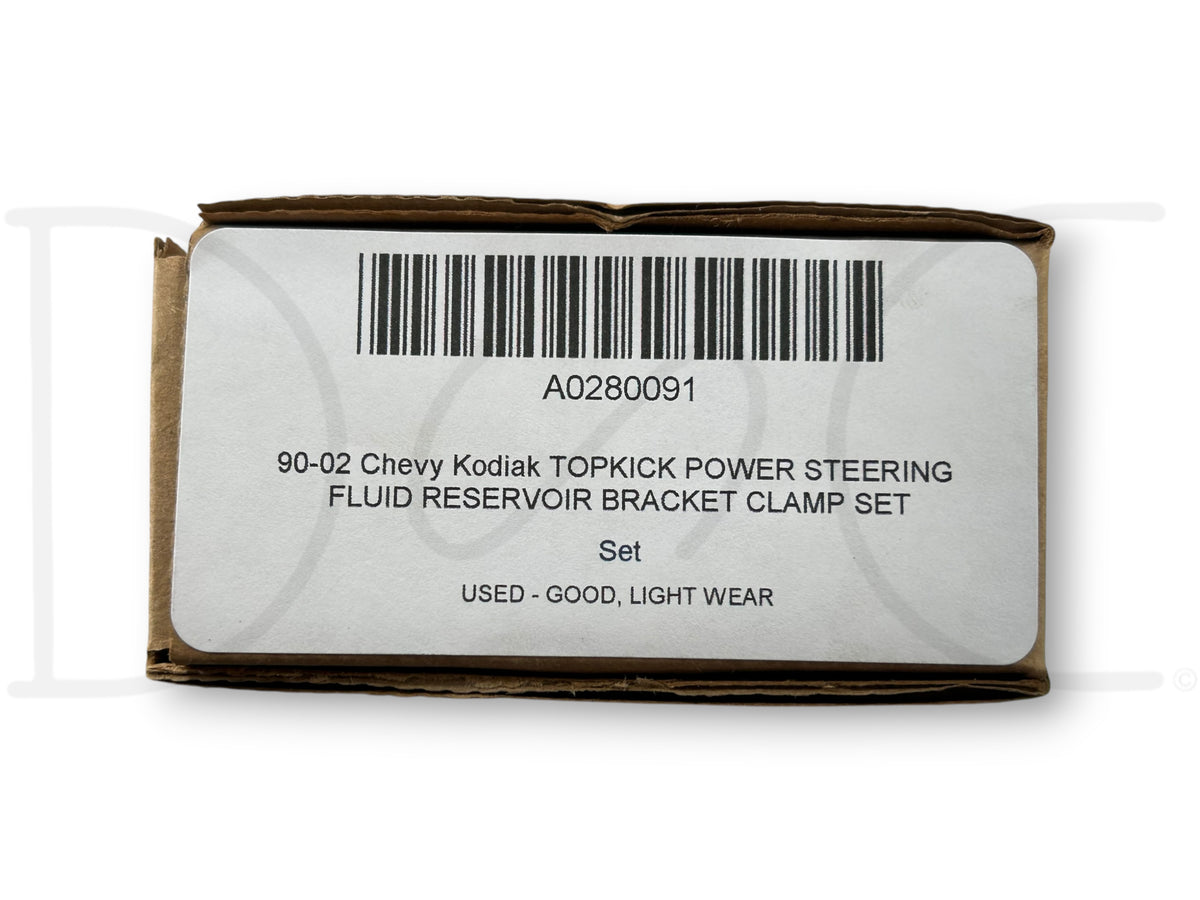 90-02 Chevy Kodiak Topkick Power Steering Fluid Reservoir Bracket Clamp Set