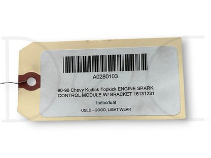 90-96 Chevy Kodiak Topkick Engine Spark Control Module W/ Bracket 16131231