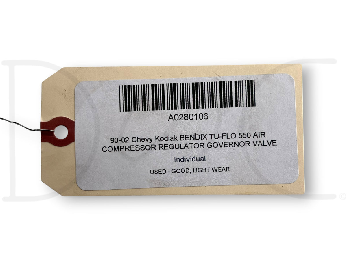 90-02 Chevy Kodiak Bendix Tu-Flo 550 Air Compressor Regulator Governor Valve