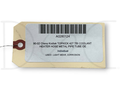90-02 Chevy Kodiak Topkick 427 Tbi Coolant Heater Hose Metal Pipe Tube OE