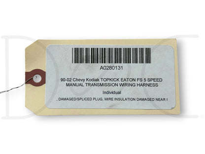 90-02 Chevy Kodiak Topkick Eaton Fs 5 Speed Manual Transmission Wiring Harness