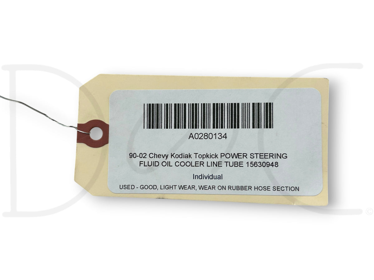 90-02 Chevy Kodiak Topkick Power Steering Fluid Oil Cooler Line Tube 15630948