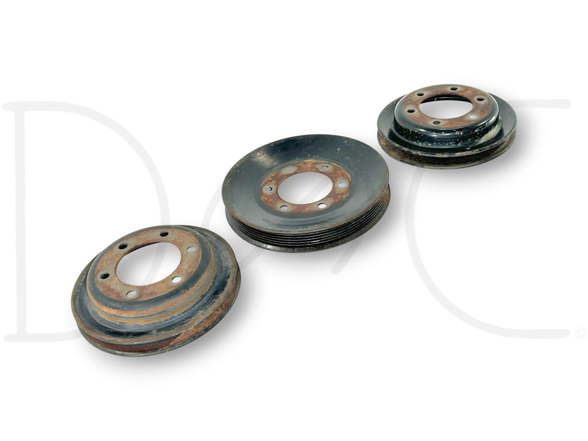 90-02 Chevy Kodiak Topkick 366 427 Crankshaft Pulley Set Multi-Rib & V Pulleys
