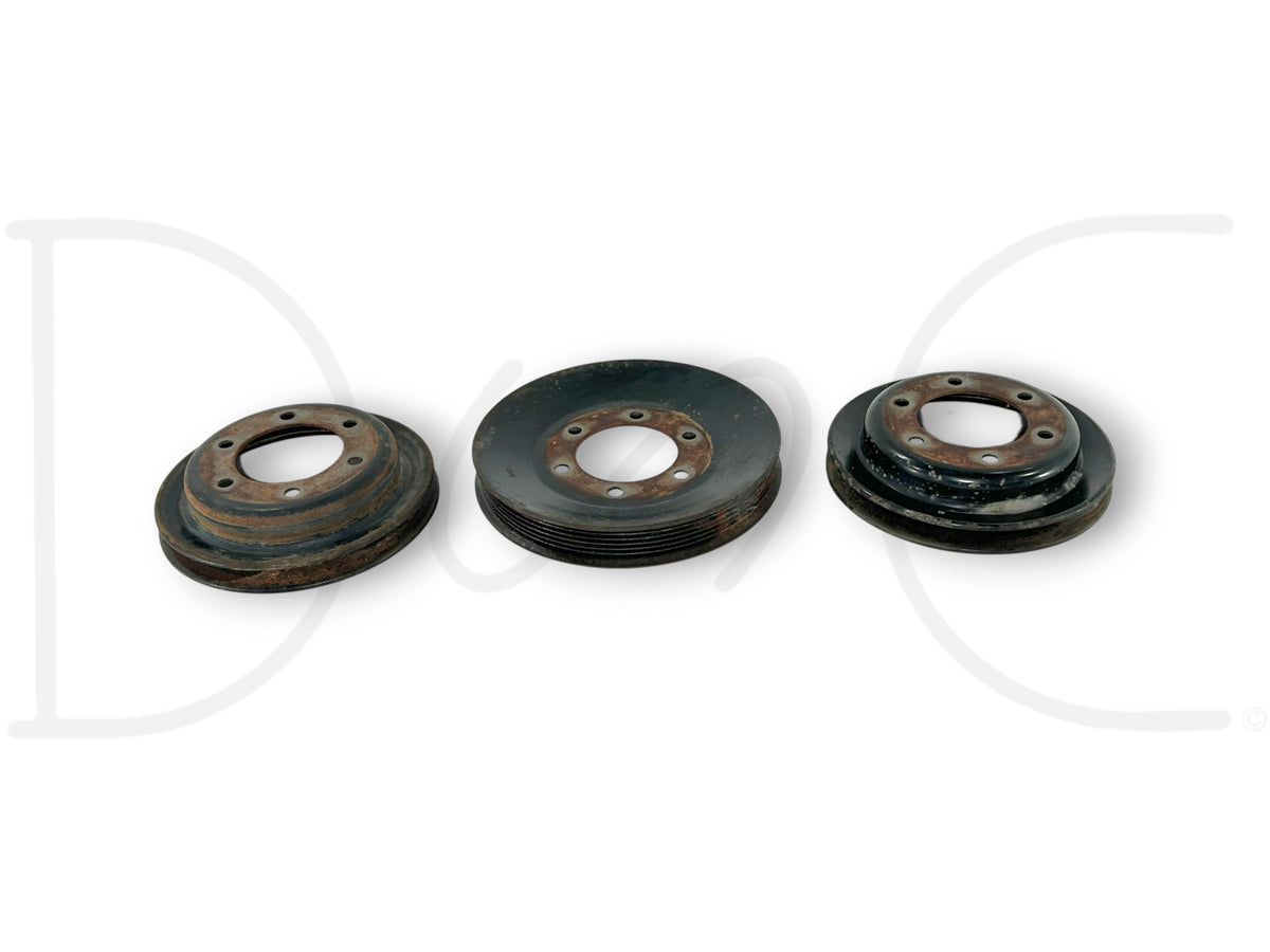 90-02 Chevy Kodiak Topkick 366 427 Crankshaft Pulley Set Multi-Rib & V Pulleys