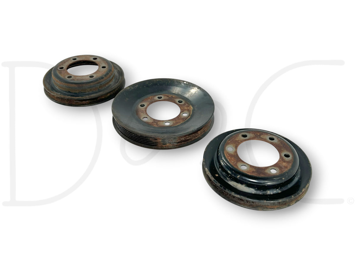 90-02 Chevy Kodiak Topkick 366 427 Crankshaft Pulley Set Multi-Rib & V Pulleys