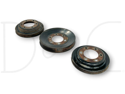90-02 Chevy Kodiak Topkick 366 427 Crankshaft Pulley Set Multi-Rib & V Pulleys