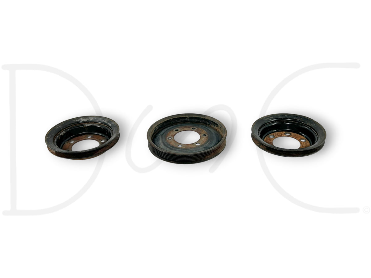 90-02 Chevy Kodiak Topkick 366 427 Crankshaft Pulley Set Multi-Rib & V Pulleys