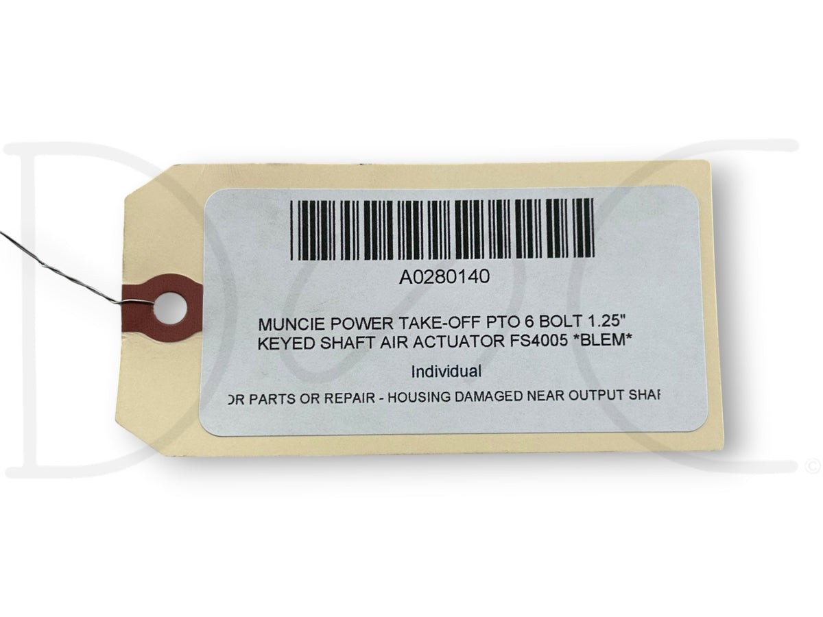 Muncie Power Take-Off PTO 6 Bolt 1.25" Keyed Shaft Air Actuator Fs4005 *Blem*
