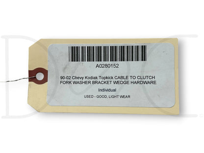90-02 Chevy Kodiak Topkick Cable To Clutch Fork Washer Bracket Wedge Hardware