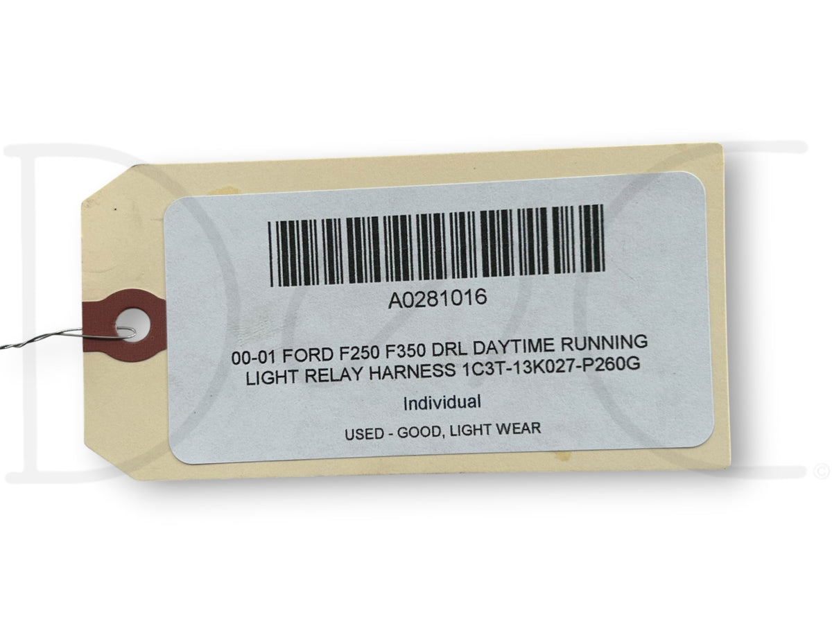 00-01 Ford F250 F350 Drl Daytime Running Light Relay Harness 1C3T-13K027-P260G
