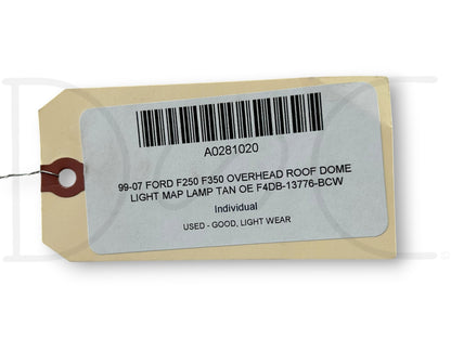 99-07 Ford F250 F350 Overhead Roof Dome Light Map Lamp Tan OE F4Db-13776-Bcw
