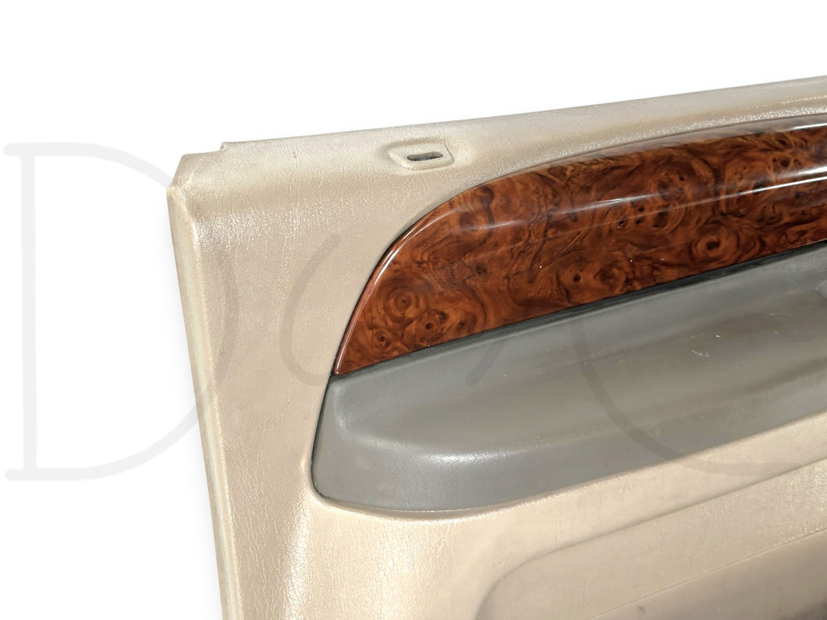 99-04 Ford F250 F350 Lariat LH Left Driver Front Door Panel Power Tan *Blem*