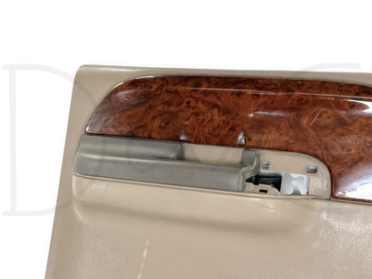 99-04 Ford F250 F350 Lariat LH Left Driver Rear Door Panel Power Tan Wood Grain