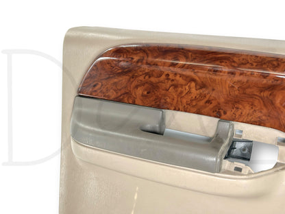 99-04 Ford F250 F350 Lariat LH Left Driver Rear Door Panel Power Tan Wood Grain