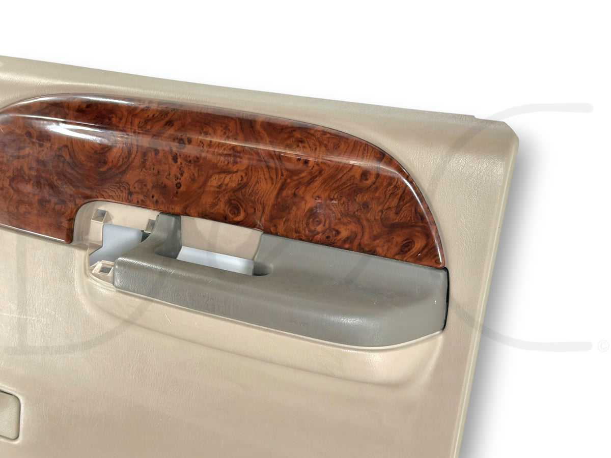 99-04 Ford F250 F350 Lariat RH Right Passenger Rear Door Panel Tan Wood Grain